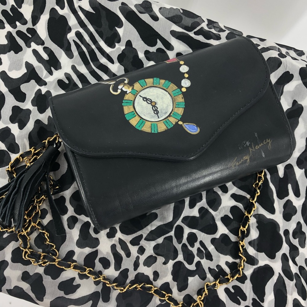 CLEARANCE 5 for $20 SALE Fancy Nancy Hand-painted Leather Crossbody | G1-20